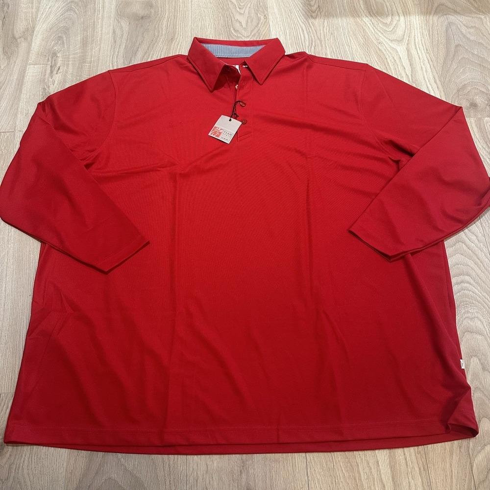 NWT Chick-fil-A Oobe Men's 4XL Polo Long Sleeve Red Recycled Fabric Team‎ Style